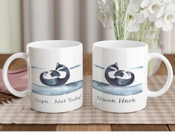 Taza personalizada con diseño de gato durmiendo