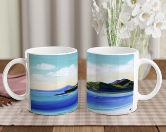 Colonsay towards Mull - Scottish landscape. Oil painting printed on a ceramic mug by Terry Kirkwood