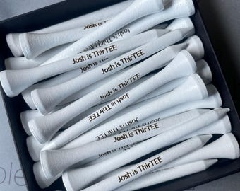 Personalised ThirTEEith Golf Tees – 30th Birthday Gift, Thirty / Thirtieth Golf Present, Engraved Golf Tees for Him, Golfing Keepsake
