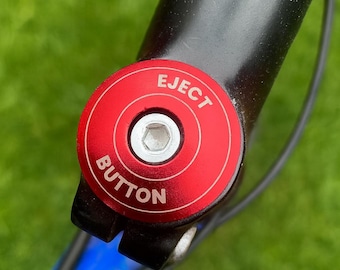 EJECT BUTTON - Red Bike Headset Cap Name Top Cap Bike Mountain Bike Gift for Cyclists Christmas