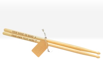 Personalised Drum Sticks, Size 5A, 7A, Personalized Wooden Drum Sticks Gift, Band Gift, Drummer Gift