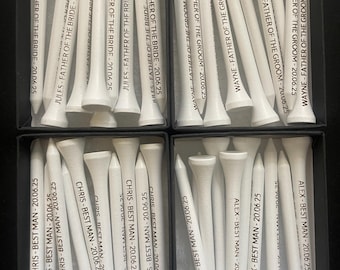 Groomsman, Best man golf gift, Personalised engraved golf tees, Golf stag do, Father of the Bride golf gift, Wedding / Stag do Gifts