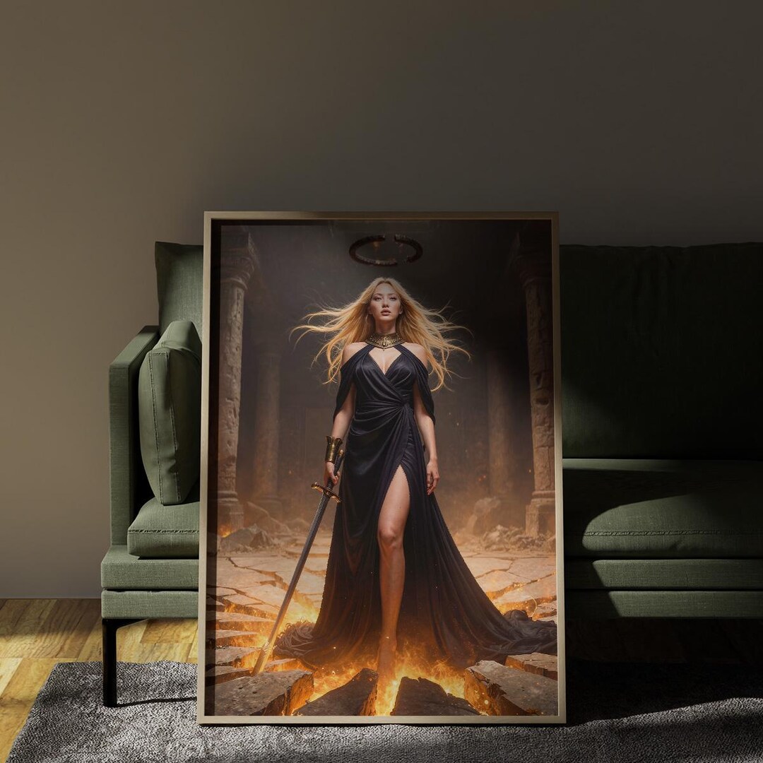 Dark Fantasy Goddess Print | Ritual Temple Wall Art, Gothic Academia ...