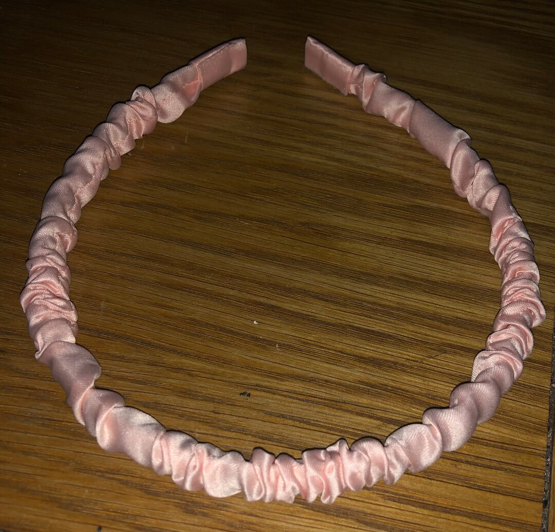 Rose Pink Ruffled Alice Band Head Band Etsy