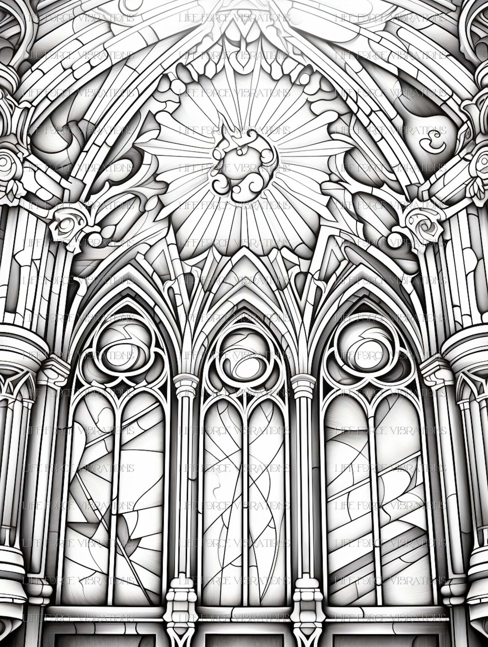 Sacred Cathedrals Printable Coloring Book 50 Pages Therapeutic - Etsy