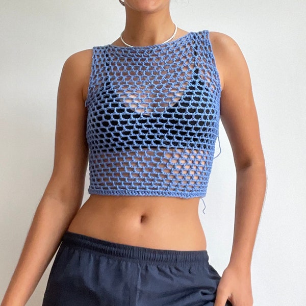 Malaga mesh crochet top pattern