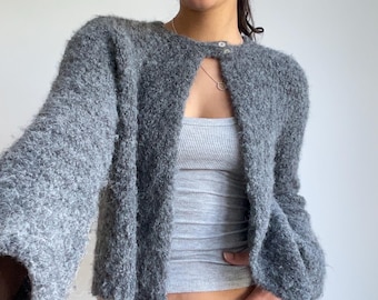Miami moto collar cardigan knitting pattern