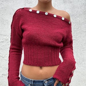 Barcelona button top knitting pattern