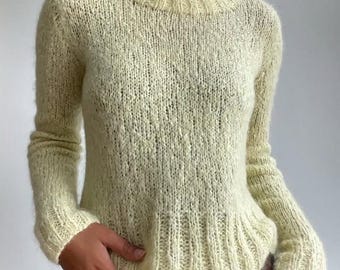 Canberra crew neck sweater knitting pattern