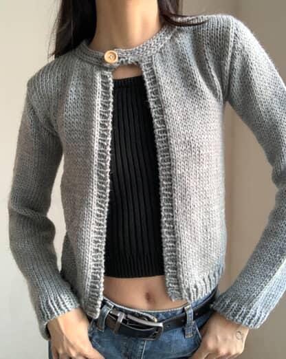 Miami Moto Collar Cardigan Knitting Pattern - Etsy