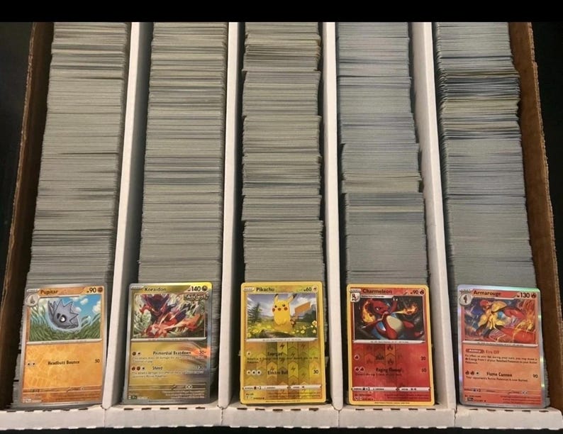 200 Pokemon Card Lot + 2 Ultra Rare Ex or V Cards + Holos Collection ...