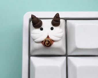 Handmade Poro Artisan Keycap, League of Legends, Mechanical Keyboard, Polymer Clay, MX Switches