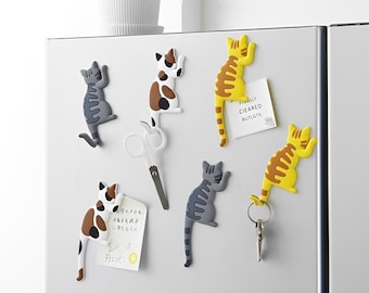 Cute colored cat hook magnets cat fridge magnet cat magnet set cat magnets perfect for cat lovers cute cat magnets fridge hooks magnetic