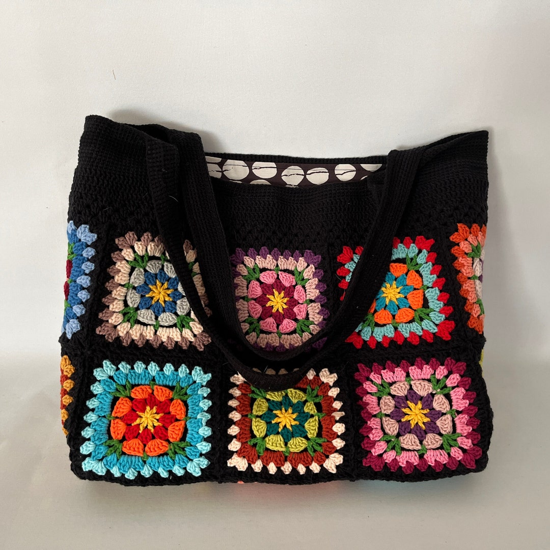 Cassandre Large Crochet Tote Bags - Black