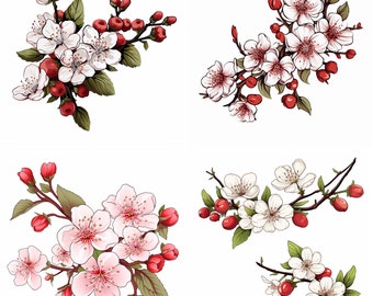 Hawthorn Tattoo, Birth Flowers Tattoo, Hawthorn Flowers Tattoo, Hawthorn Blossom Tattoo, Tattoo Flash Digital Download Tattoo Flash