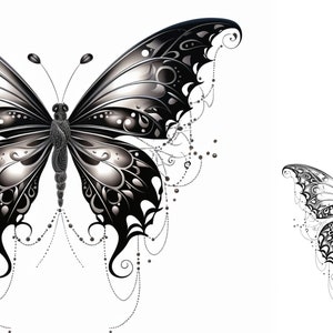 Schmetterling Hand Tattoo | Schmetterling Tattoo Kunst | Tattoo Flash Digital Download,Tattoo Schablonen