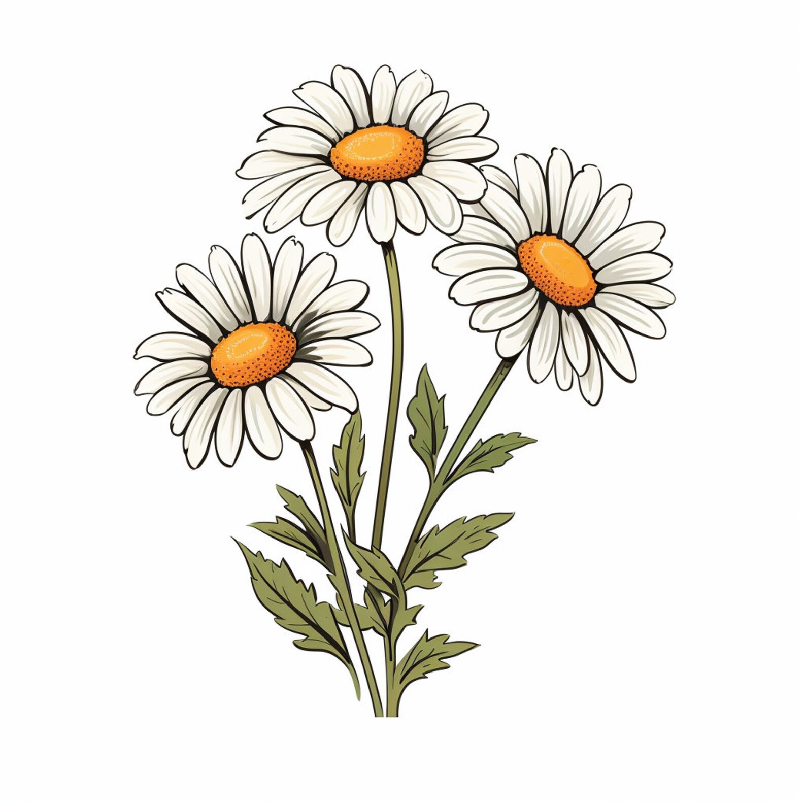Daisy Tattoo Designs Outline PNG Daisy Flower Tattoo Flash Tattoo