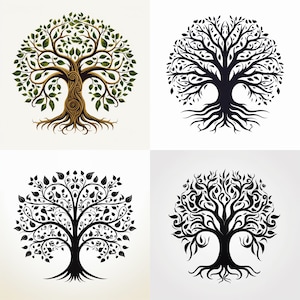 Tree of Life Tattoo Vector PNG | Family Tree, Family Reunion, Tattoo Flash Digital Download | Tattoo Stencils, Tree of Life Tattoo Female