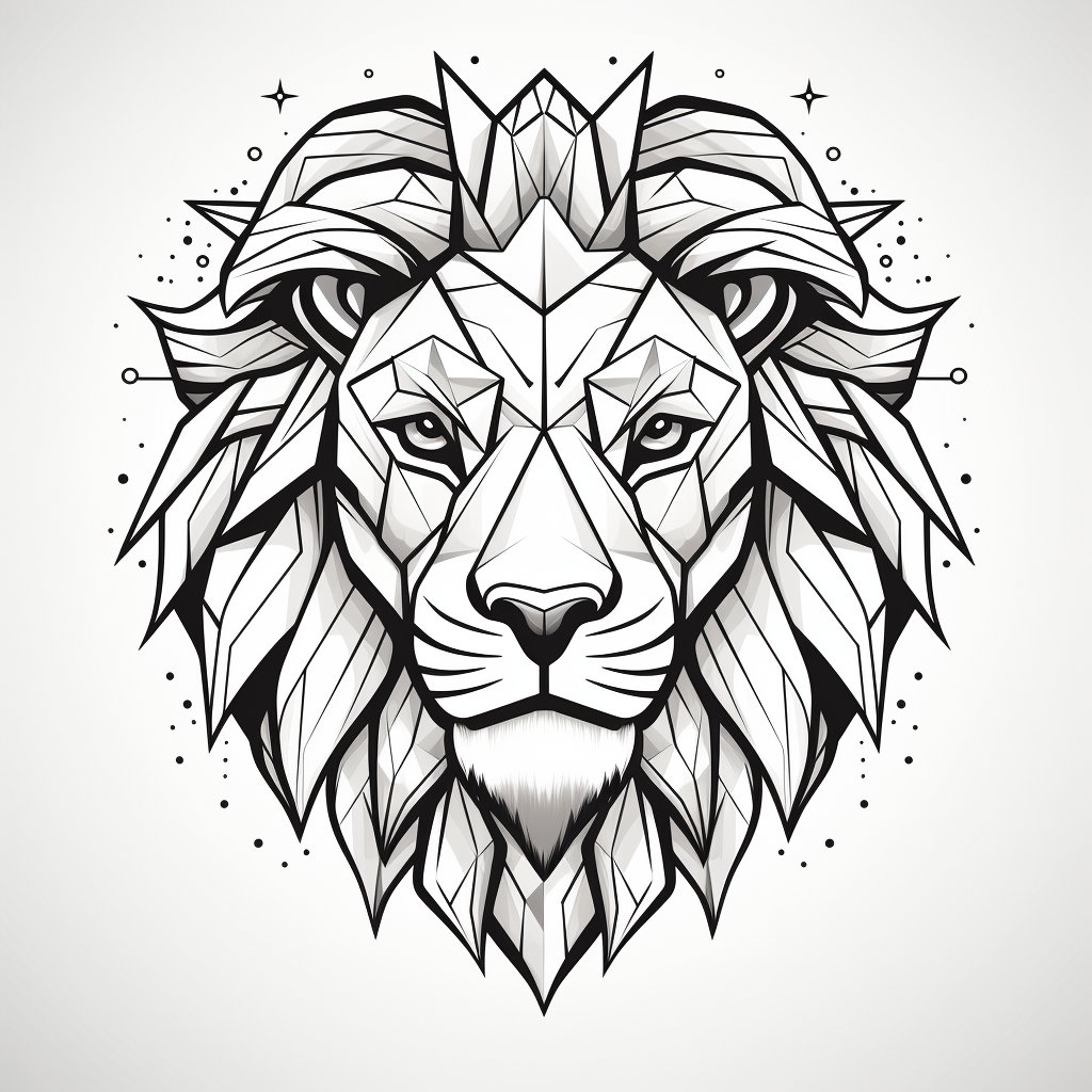 Geometric Lion Tattoo Outline PNG Lion Tattoo Flash | Tattoo Stencils ...