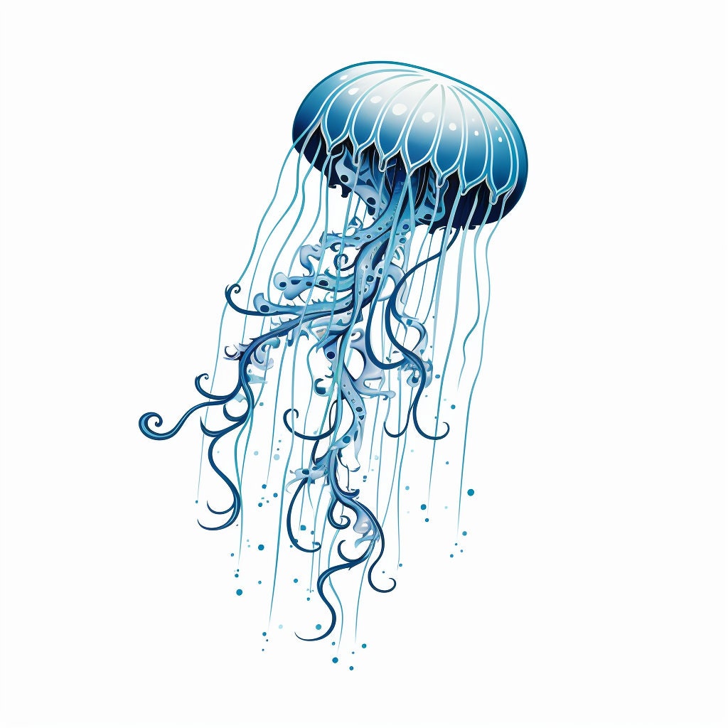 Jellyfish Tattoo Design, Minimalist Jellyfish Tattoo PNG, Simple ...