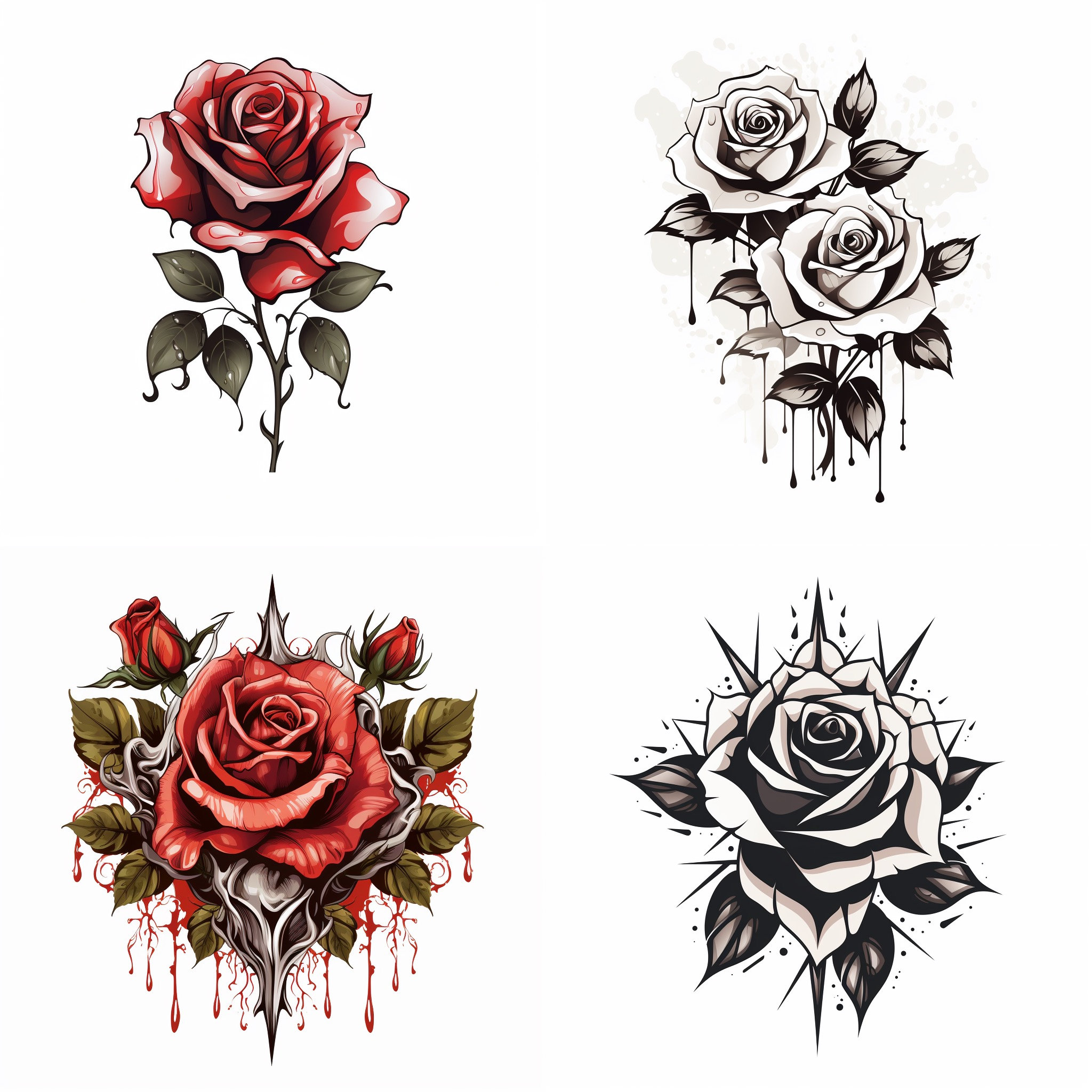 Black Rose Stencil Tattoo Kit – IMAGELLA