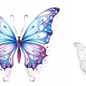 Schmetterling Hand Tattoo | Schmetterling Tattoo Kunst | Tattoo Flash Digital Download,Tattoo Schablonen