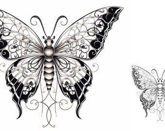 Butterfly Hand Tattoo | Butterfly Tattoo Art | Tattoo Flash Digital Download,tattoo stencils