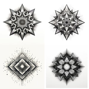 Geometric Stipple Tattoo | Geometric PNG | Forearm Geometric | Tattoo Flash Digital Download | Minimalist Geometric | Simple Geometric |