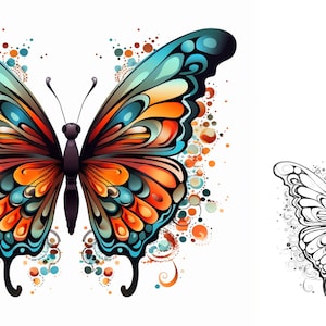 Schmetterling Hand Tattoo | Schmetterling Tattoo Kunst | Tattoo Flash Digital Download,Tattoo Schablonen