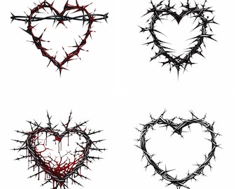 Karol G Heart Tattoo | Karol G Tattoo Heart | Karol G PNG | Barbed Wire Tattoo Design | Barbed Wire PNG | Tattoo Flash Digital Download