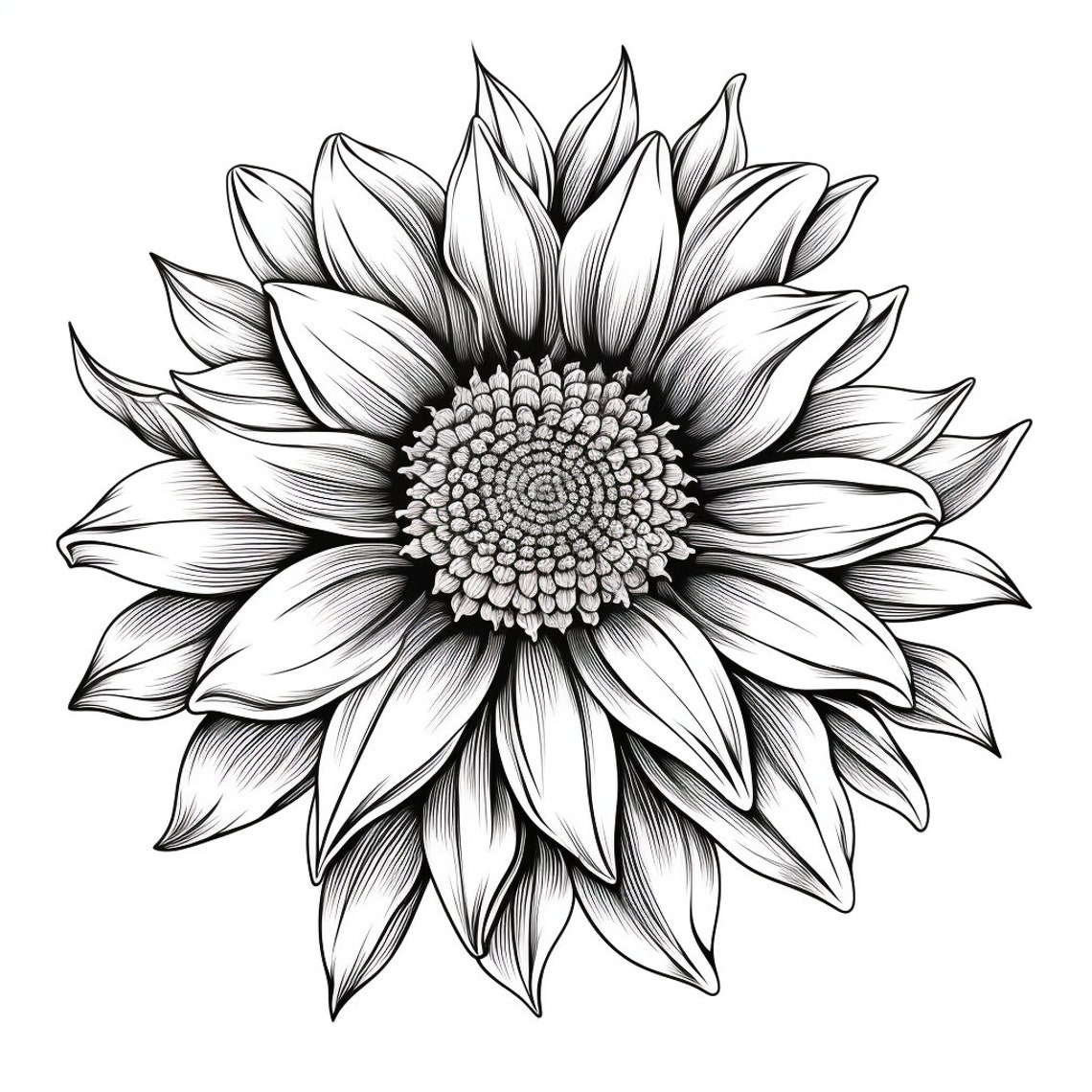Black and White Sunflower Tattoo PNG Sunflower Tattoo Tattoo Flash ...