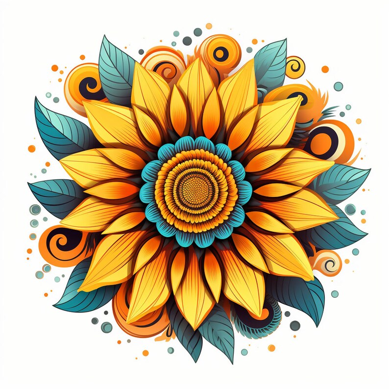 Sunflower Tattoo Sunflower Painting Etsy Sunflower Sunflower Art 