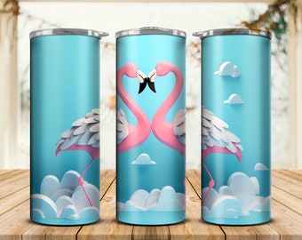 Flamingo Tumbler, Flamingo Tumbler Design, Flamingo tumbler wrap, Pink tumbler wrap, 20oz Skinny tumbler Design, Sublimation tumbler Design