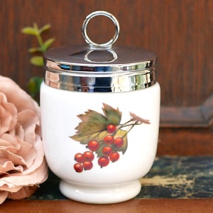 Evesham by Royal Worcester Vintage Egg Coddler Decorated with Autumnal Fruits and Berries