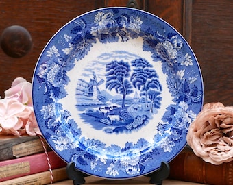 Vintage Enoch Woods 'english Scenery' Blue and White Side Plates