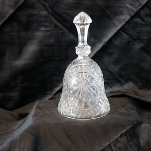 Cut Glass Crystal Bell Vintage Decorative Large Glass Bell Collectable Crystal Glass Ornament Knick Knack