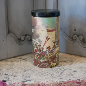 Storming of the Bastille 1789 Vintage French Toile Tin by Massilly Decorative Storage Collectable Tin  French History Military