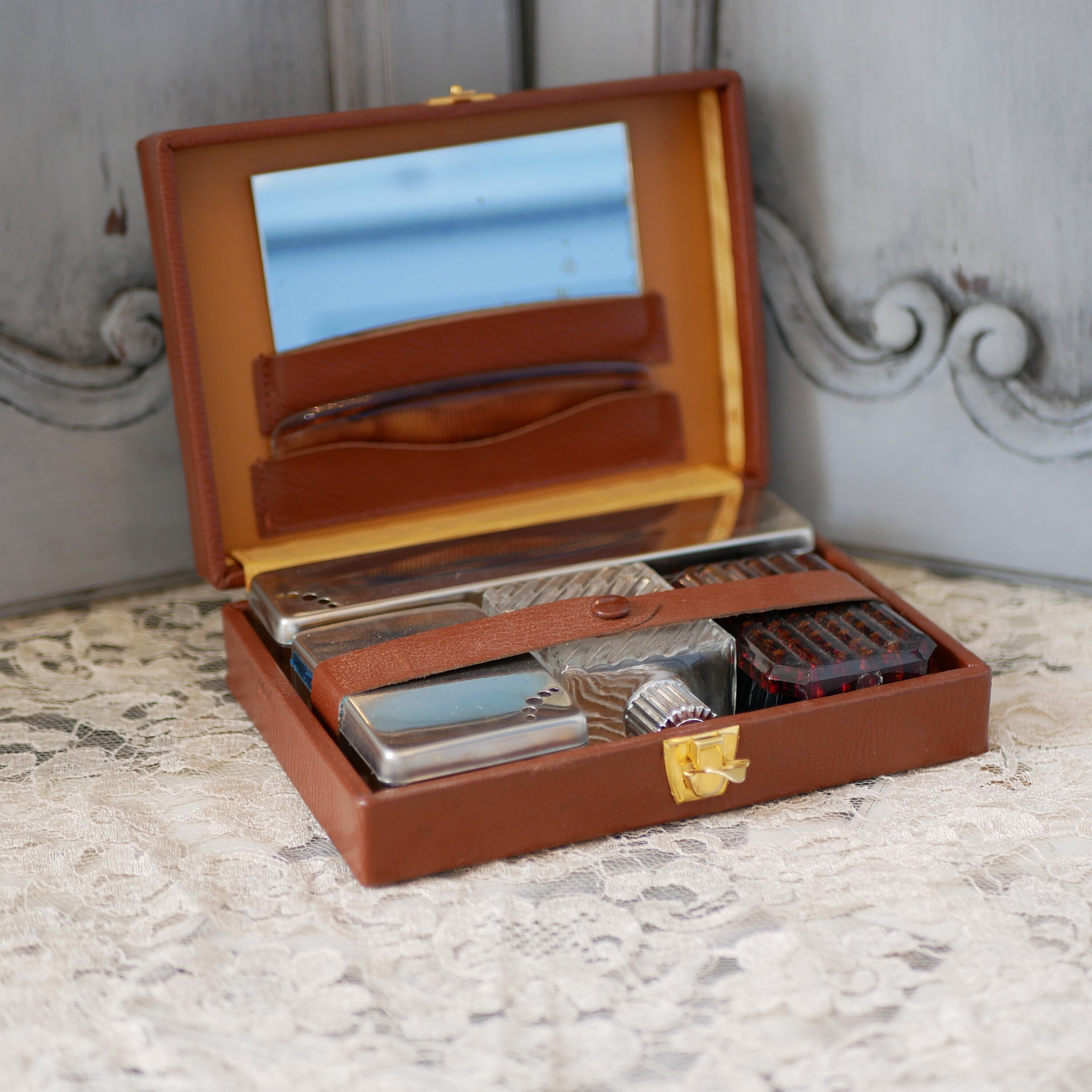 Kit De Toilettage De Voyage Pour Gentleman, Vintage, Sans Marque