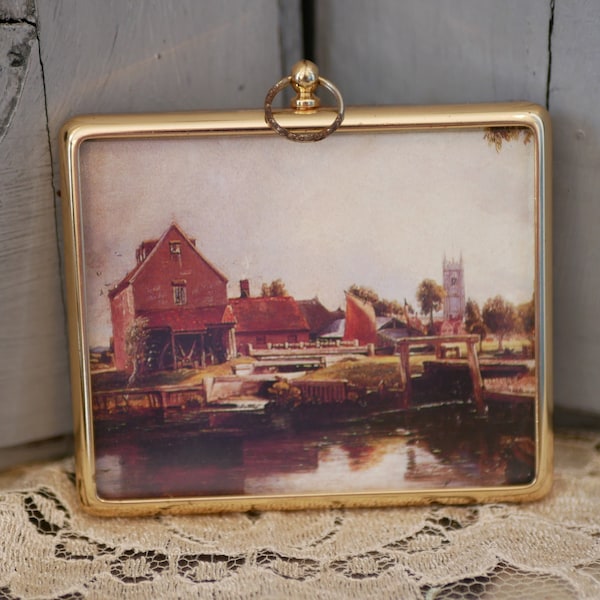 Miniature Vintage Print of Dedham Lock and Mill by John Constable – Miniature World of Peter Bates Ltd