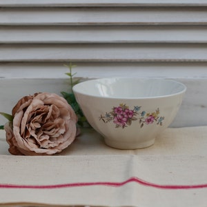 Mid Century Vintage French Cafe au Lait Chocolat Chaud Bowl Vintage Ceramic Bowl French Farmhouse French Kitchen Rustic French