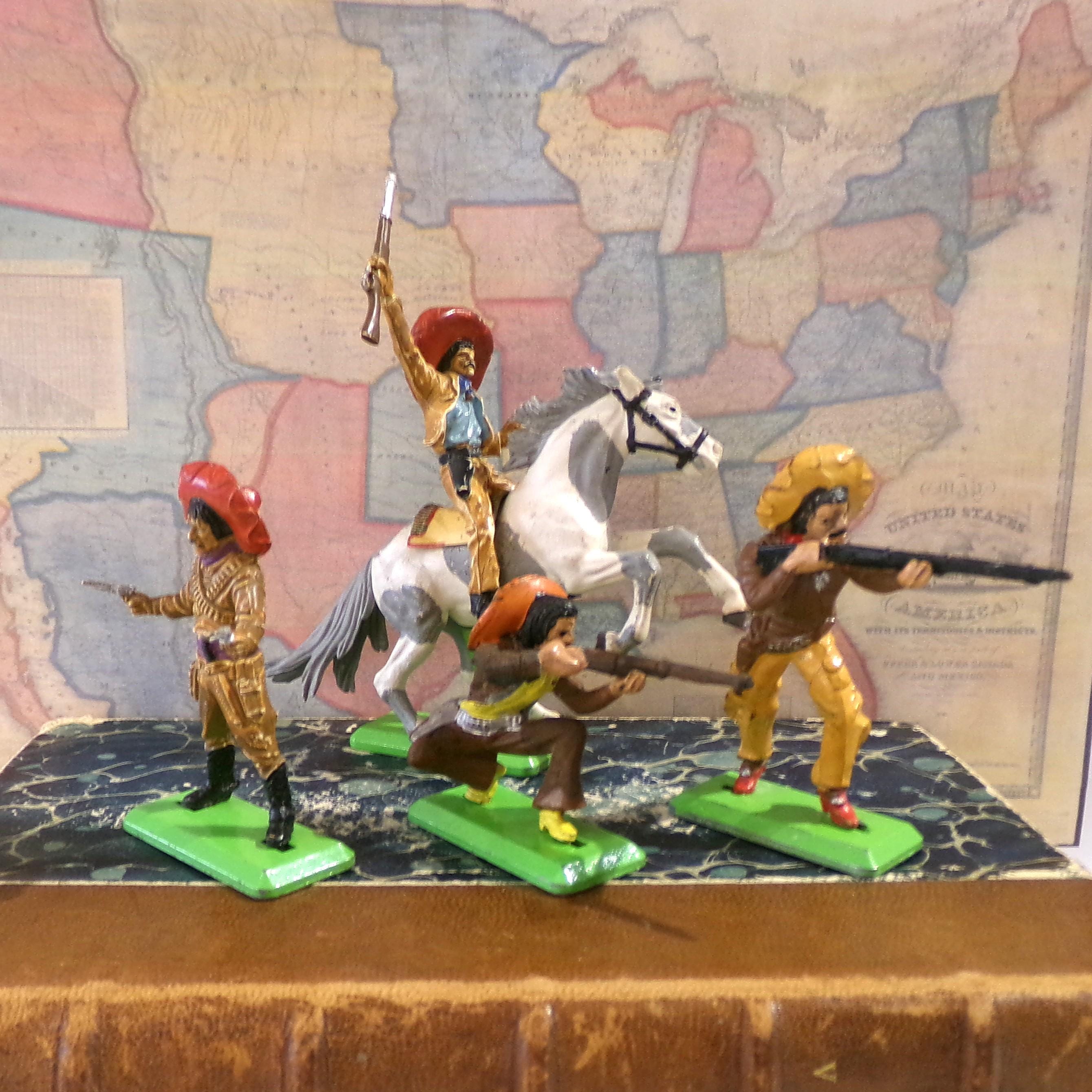 Figurines d'indien et de cow-boy en plastique Western Toys - France