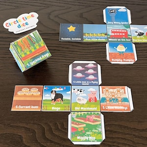 Set di dadi per filastrocca Circle Time, gioco educativo EYFS, attività prescolare, giocattolo didattico, dadi per filastrocca per bambini