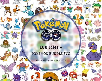 Pokemon Best SVG Bundle, Eps, Png, Pdf, Clipart File, Pikachu SVG, Pokemon layered SVG Printable Bundle.