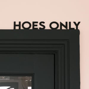 black acrylic funny home decor hoes only door frame topper
