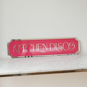 disco theme door topper acrylic sign