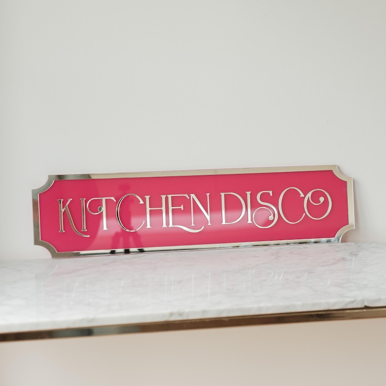disco theme door topper acrylic sign