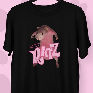 Ratz Funny Pink Rat Meme Shirt, Weirdcore Parody Satire Shirt, Brainrot Funny Weird Stupid Shirt, Unhinged Inappropriate Gag Prank Shirts,