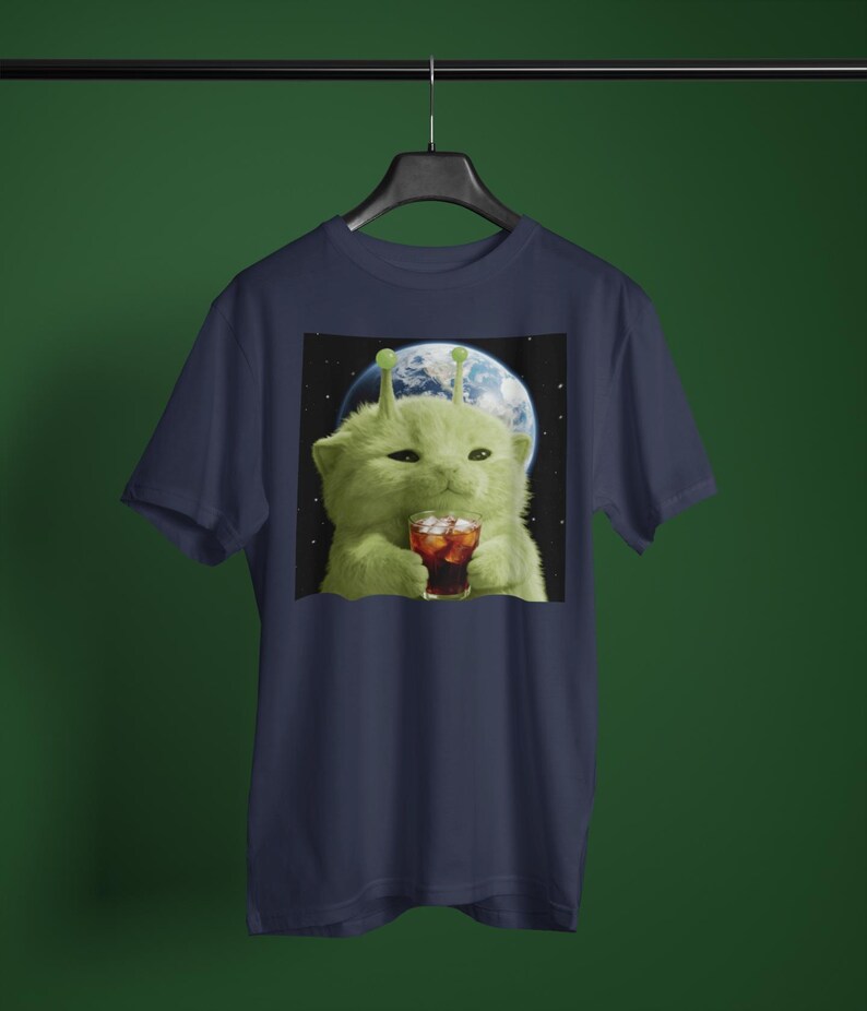 Alien Green Cat Funny Meme, Silly Cute Cats Brainrot Glerp Gnarp Glorp ...