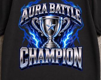 Aura Battle Champion Shirt, Funny Viral Meme Trophy T Shirt
