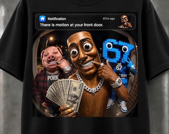 There Is Motion at Your Front Door Viral Meme T Shirt, Doorbell Camera Tee, Brainrot 67 John Pork Tshirt